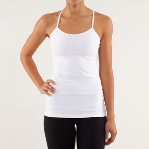 Lululemon White Power Y Tank Top